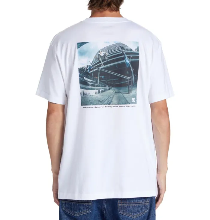 Men DC Shoes TShirts Heikkila Sw 360 Flip TShirt White