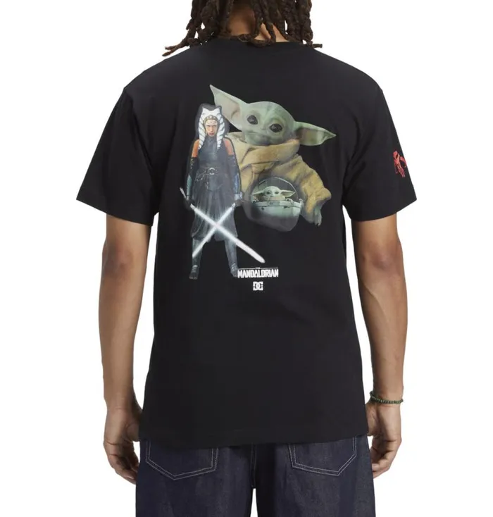 Men DC Shoes TShirts Star Wars DC Ahsoka Tano Glamour Shot TShirt Black