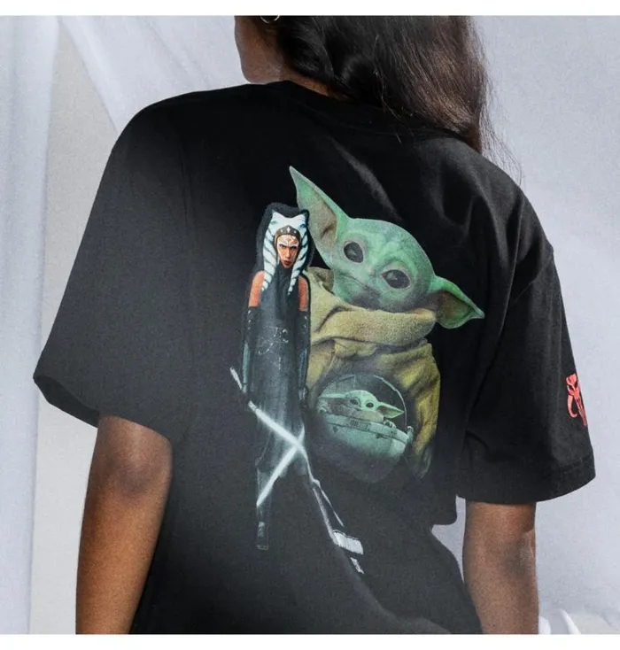 Men DC Shoes TShirts Star Wars DC Ahsoka Tano Glamour Shot TShirt Black