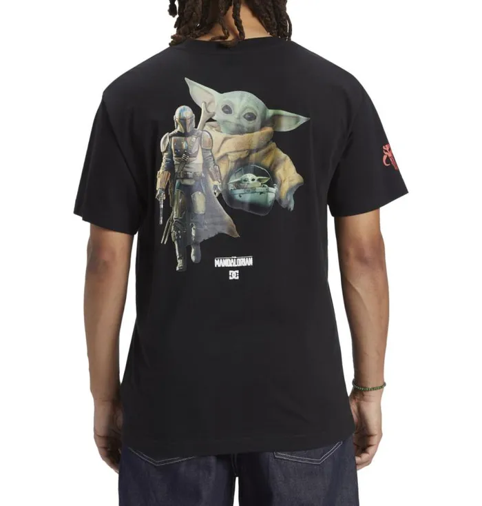 Men DC Shoes TShirts Star Wars DC Mando Glamour Shot TShirt Black