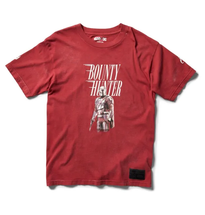 Men DC Shoes TShirts Star Wars DC Mando Passport TShirt Syrah Pigment Dye
