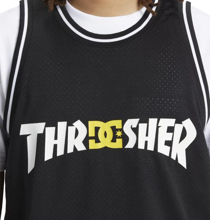 Men DC Shoes TShirts Thrasher DC Basketball Jersey Black