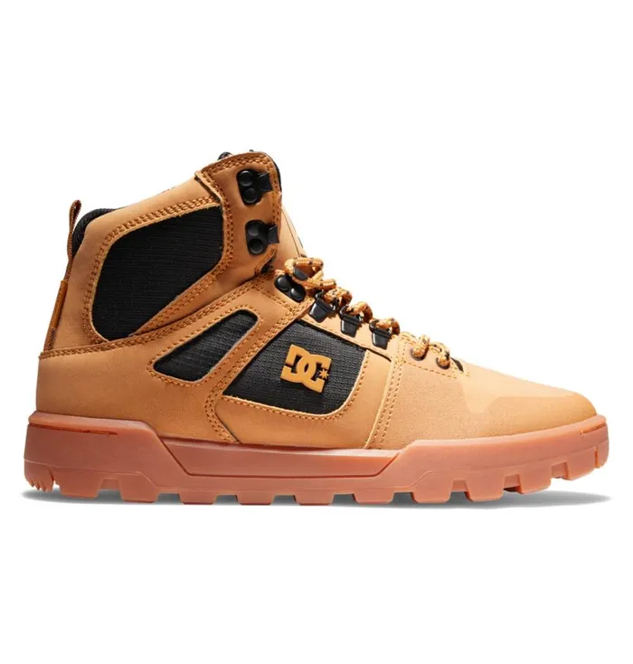 Men DC Shoes Winter Boots Pure HighTop WaterResistant Winter Boots Wheatblack
