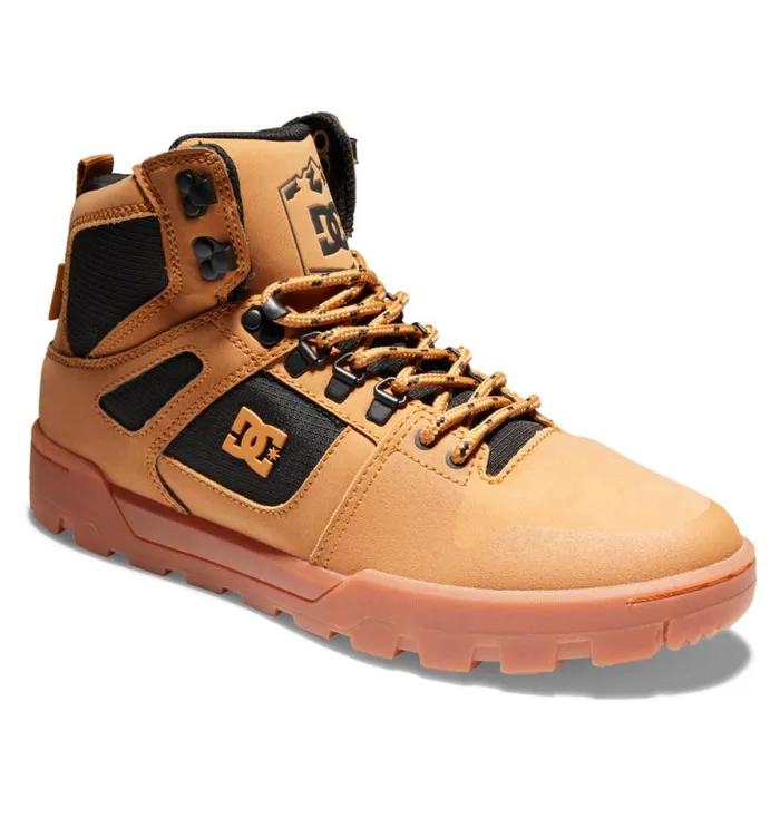 Men DC Shoes Winter Boots Pure HighTop WaterResistant Winter Boots Wheatblack