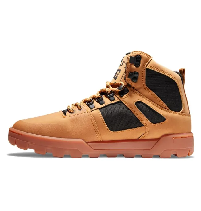 Men DC Shoes Winter Boots Pure HighTop WaterResistant Winter Boots Wheatblack