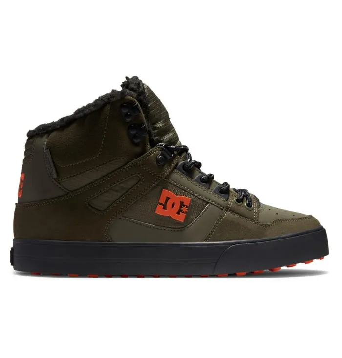 Men DC Shoes Winter Boots Pure HighTop Winter Shoes Dusty Oliveorange
