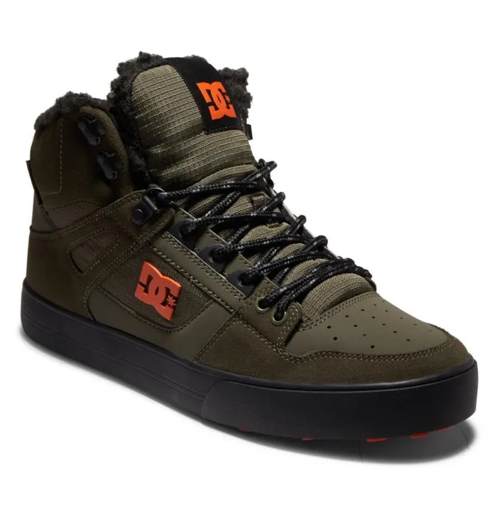 Men DC Shoes Winter Boots Pure HighTop Winter Shoes Dusty Oliveorange