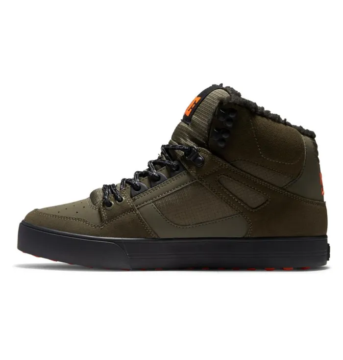 Men DC Shoes Winter Boots Pure HighTop Winter Shoes Dusty Oliveorange