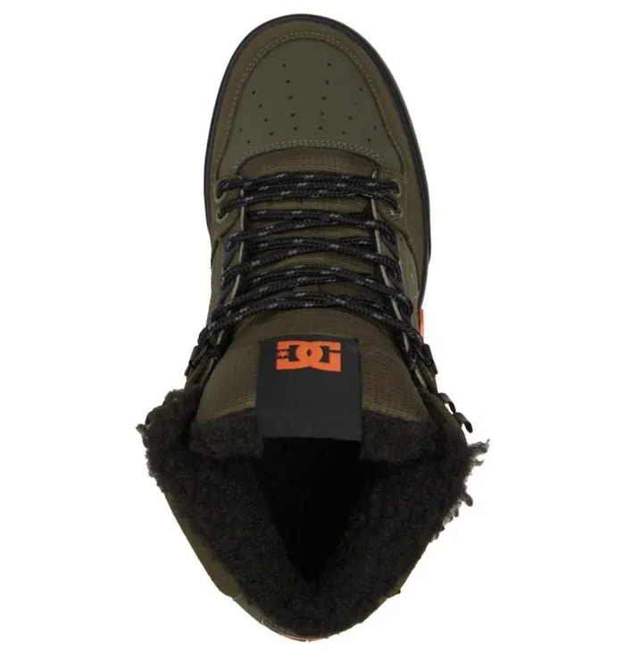 Men DC Shoes Winter Boots Pure HighTop Winter Shoes Dusty Oliveorange