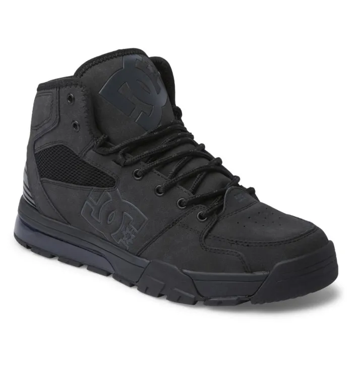 Men DC Shoes Winter Boots Versatile HI HighTop WaterResistant Winter Boots Blackblackblack