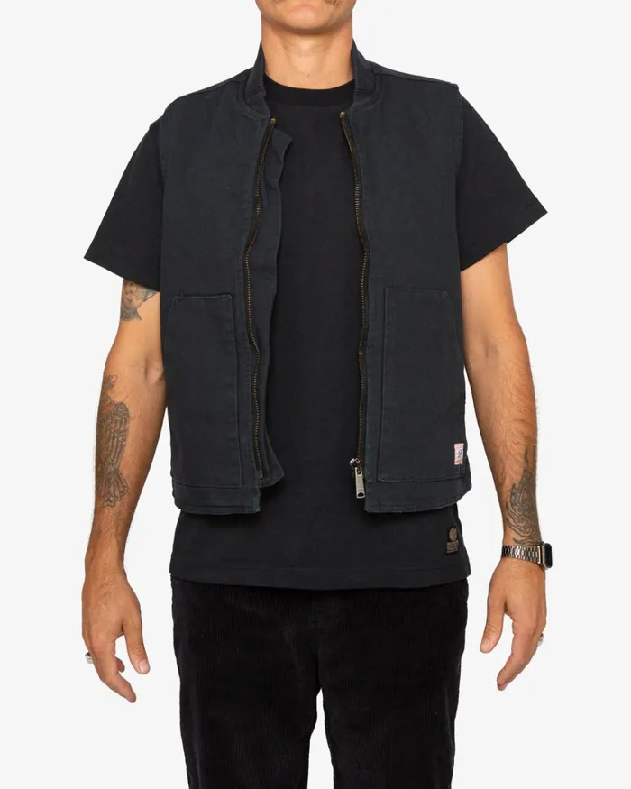 Men Dylan Canvas Vest 8211 Black Deus Ex Machina Jackets