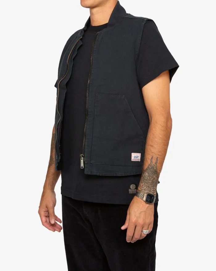 Men Dylan Canvas Vest 8211 Black Deus Ex Machina Jackets Men Dylan Canvas Vest 8211 Black Deus Ex Machina Jackets
