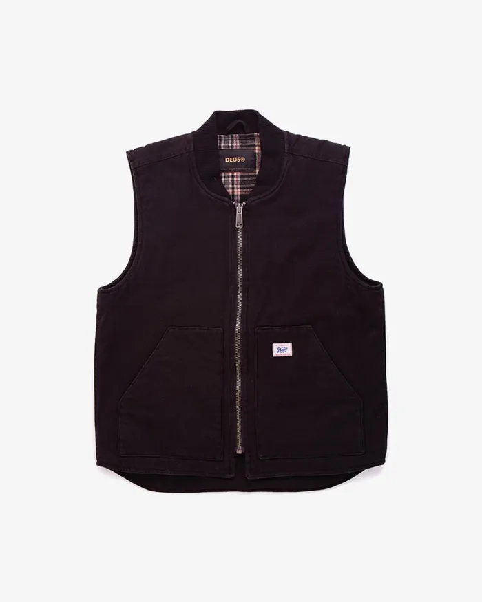 Men Dylan Canvas Vest 8211 Black Deus Ex Machina Jackets Men Dylan Canvas Vest 8211 Black Deus Ex Machina Jackets