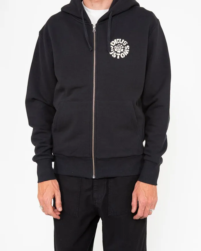 Men Elevation Zip Hoodie 8211 Black Deus Ex Machina HoodiesFleece