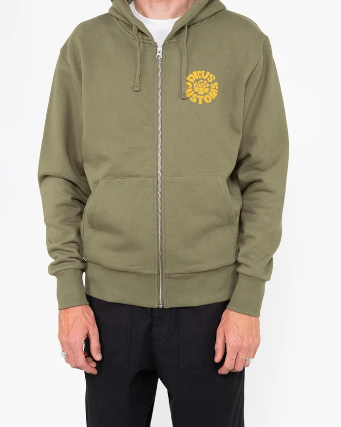 Men Elevation Zip Hoodie 8211 Clover Green Deus Ex Machina HoodiesFleece