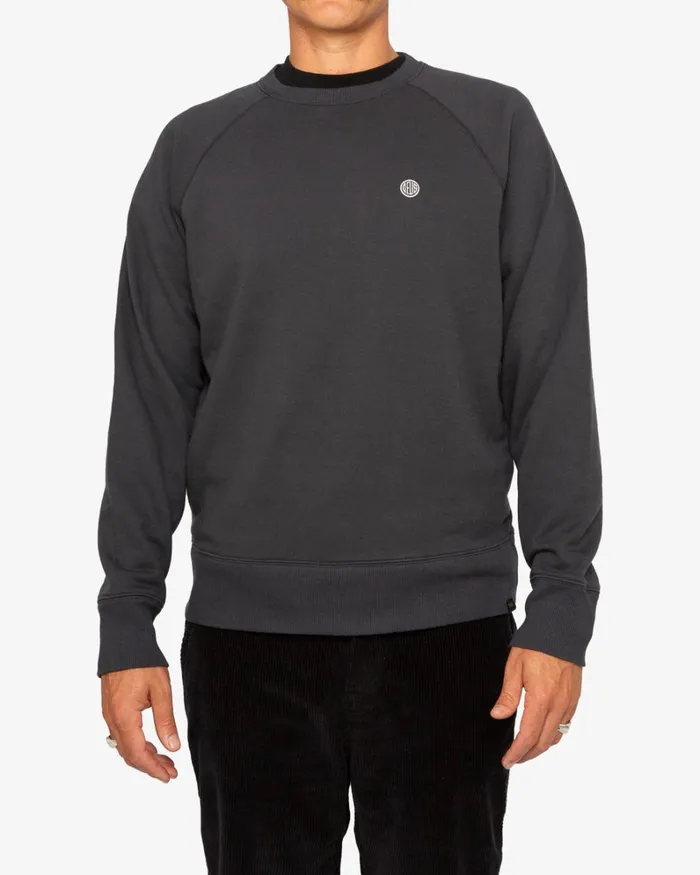 Men Felix Plain Crew 8211 Phantom Black Deus Ex Machina HoodiesFleece