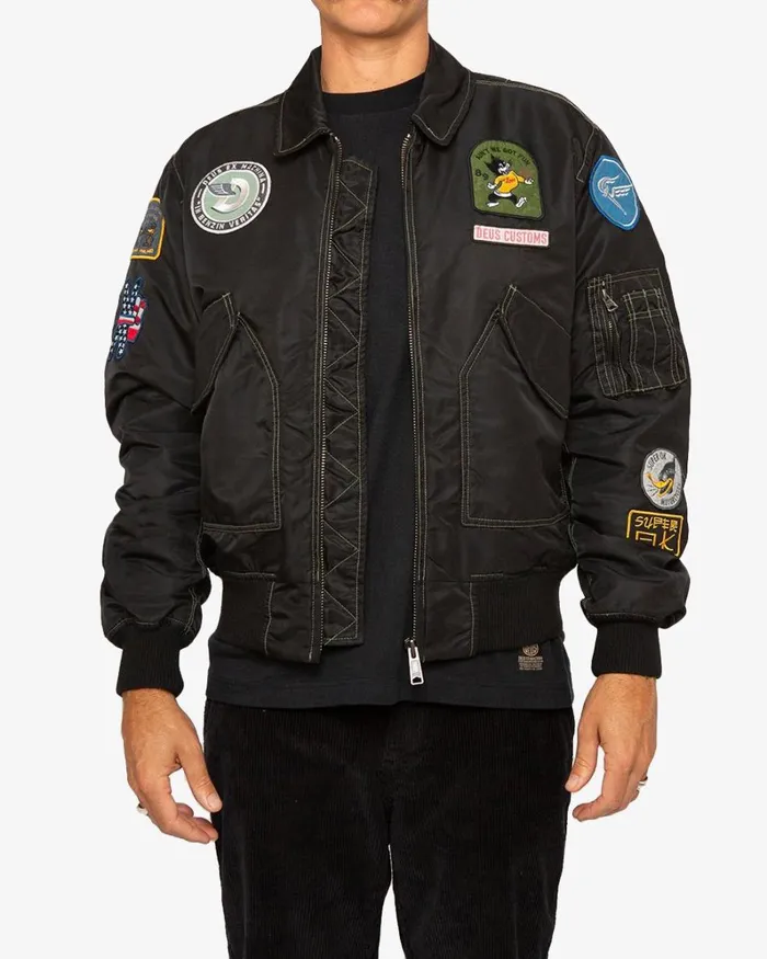 Men Flight Overdye Jacket 8211 Black Deus Ex Machina Jackets