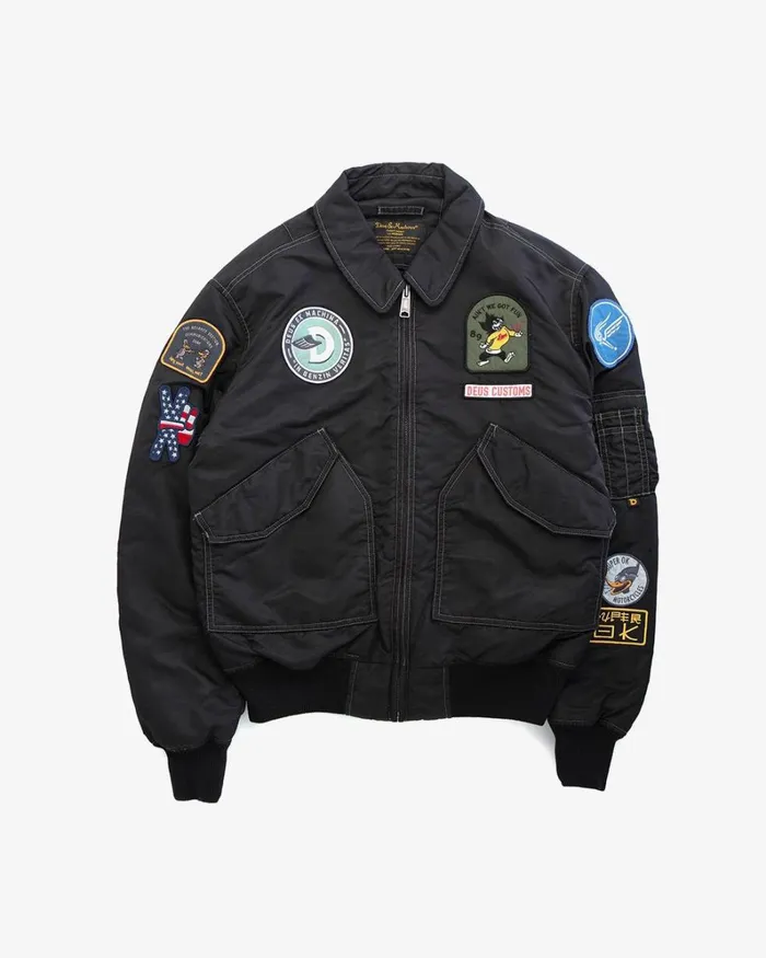 Men Flight Overdye Jacket 8211 Black Deus Ex Machina Jackets Men Flight Overdye Jacket 8211 Black Deus Ex Machina Jackets