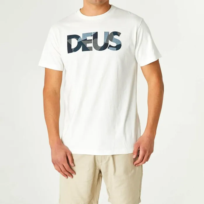 Men Geokamo All Caps Tee 8211 Vintage White Deus Ex Machina Tees Men Geokamo All Caps Tee 8211 Vintage White Deus Ex Machina Tees