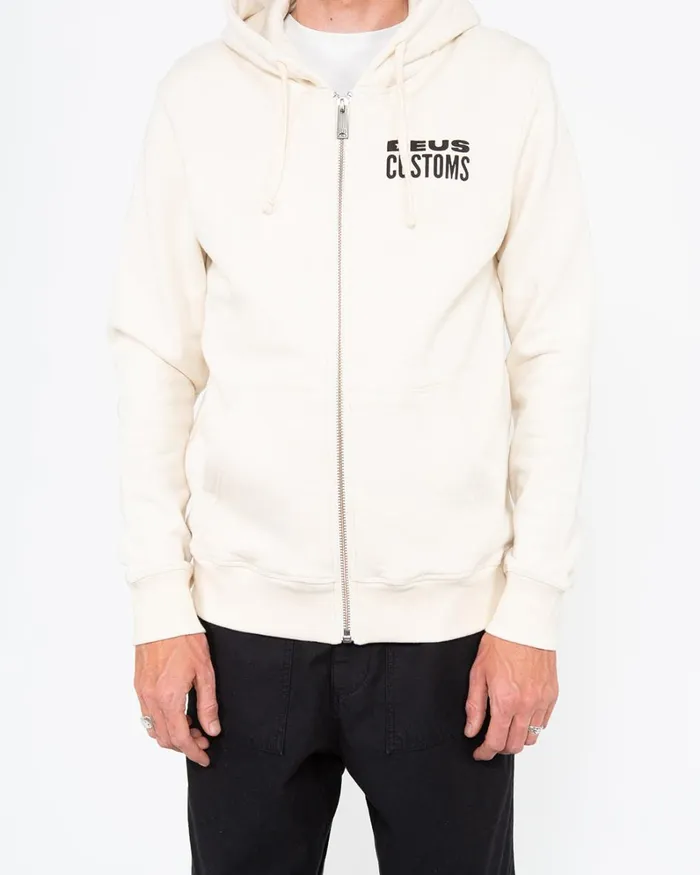 Men Gizmos Hoodie 8211 Dirty White Deus Ex Machina HoodiesFleece