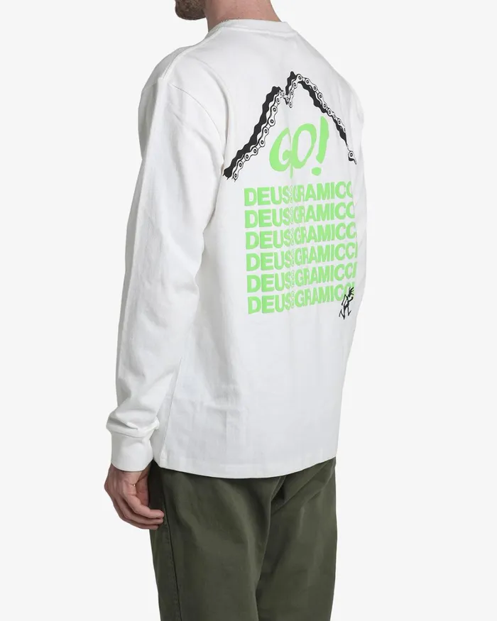 Men Go Long Sleeve Tee 8211 Vintage White Deus Ex Machina Tees Men Go Long Sleeve Tee 8211 Vintage White Deus Ex Machina Tees