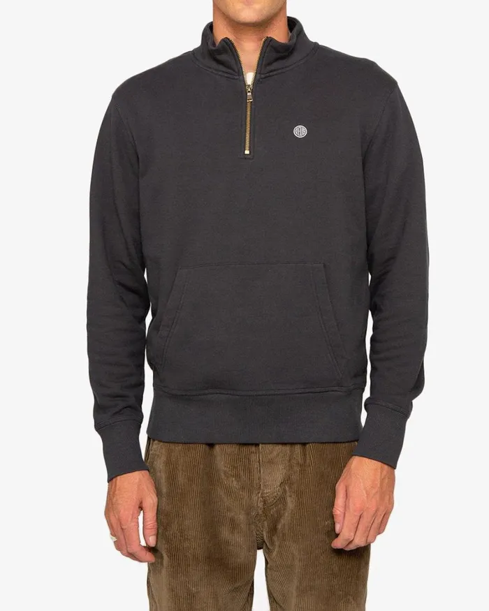Men Grove Zip Sweat 8211 Phantom Black Deus Ex Machina HoodiesFleece