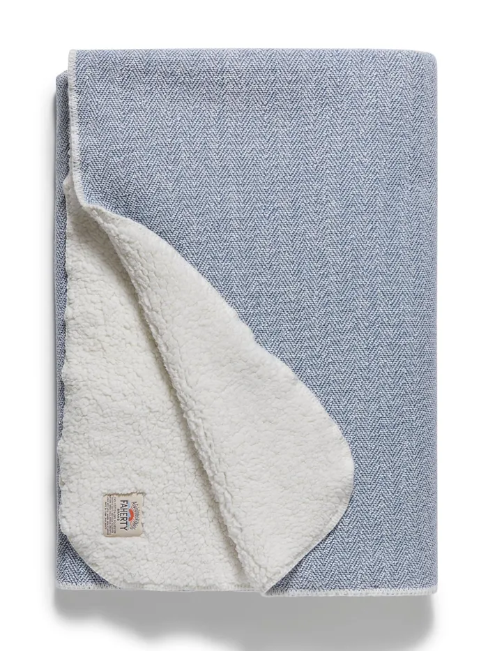 Men Home and More Faherty Whitewater High Pile Fleece Blanket Whitewater