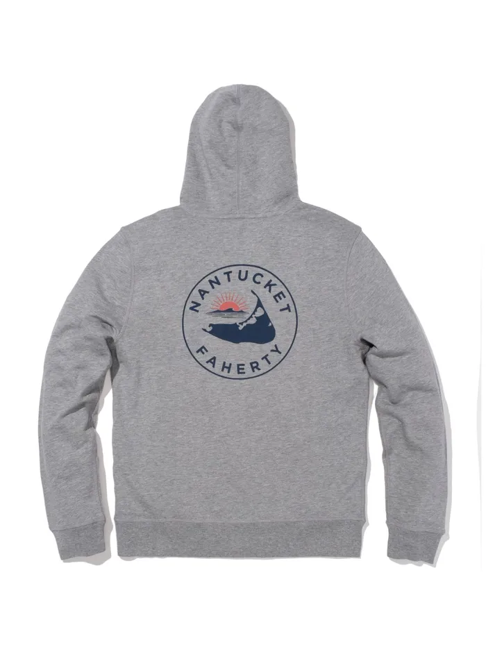 Men Hoodies and Sweatshirts Faherty Nantucket Zip Hoodie Grey Heather