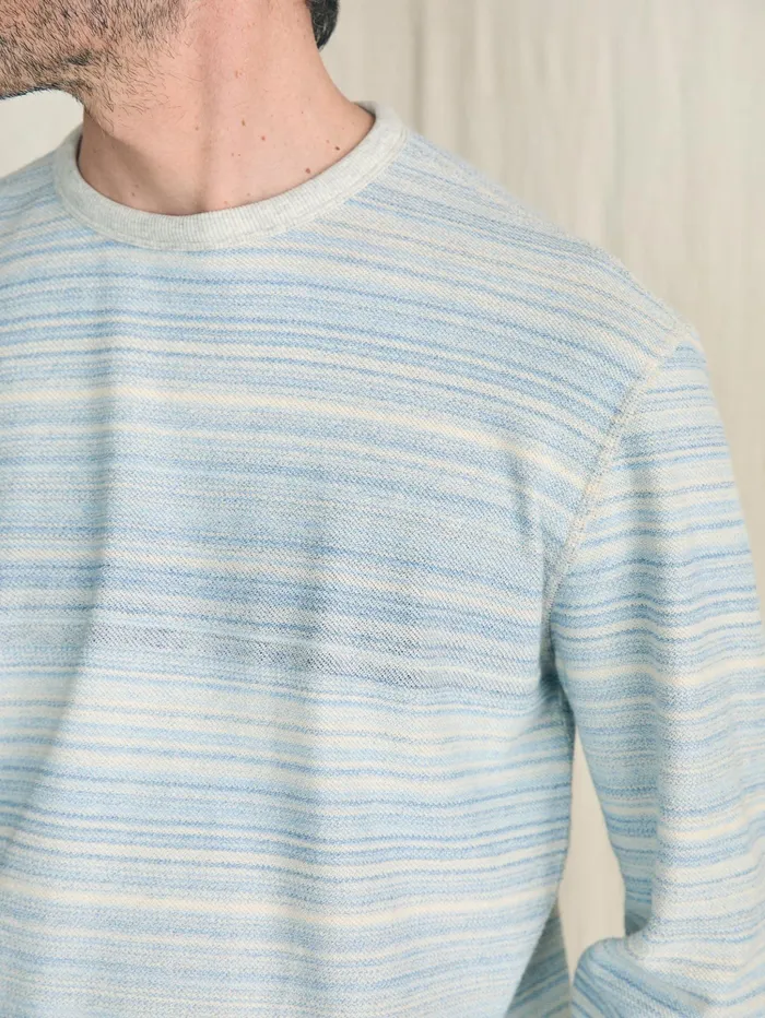 Men Hoodies and Sweatshirts Faherty Reversible French Terry Crew Tidal Waves