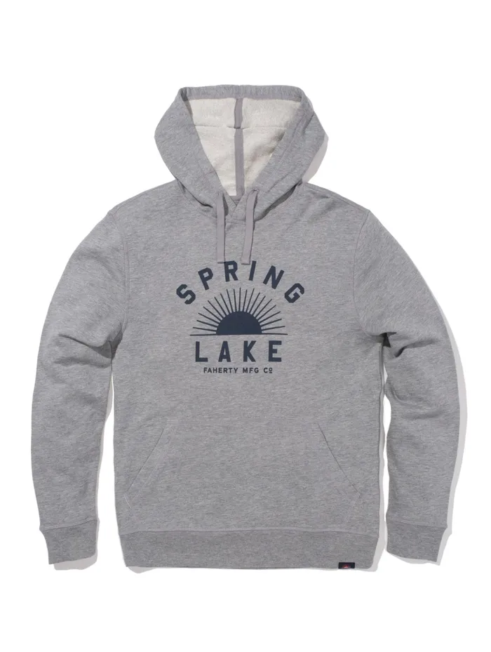 Men Hoodies and Sweatshirts Faherty Spring Lake Popover Hoodie Grey Heather