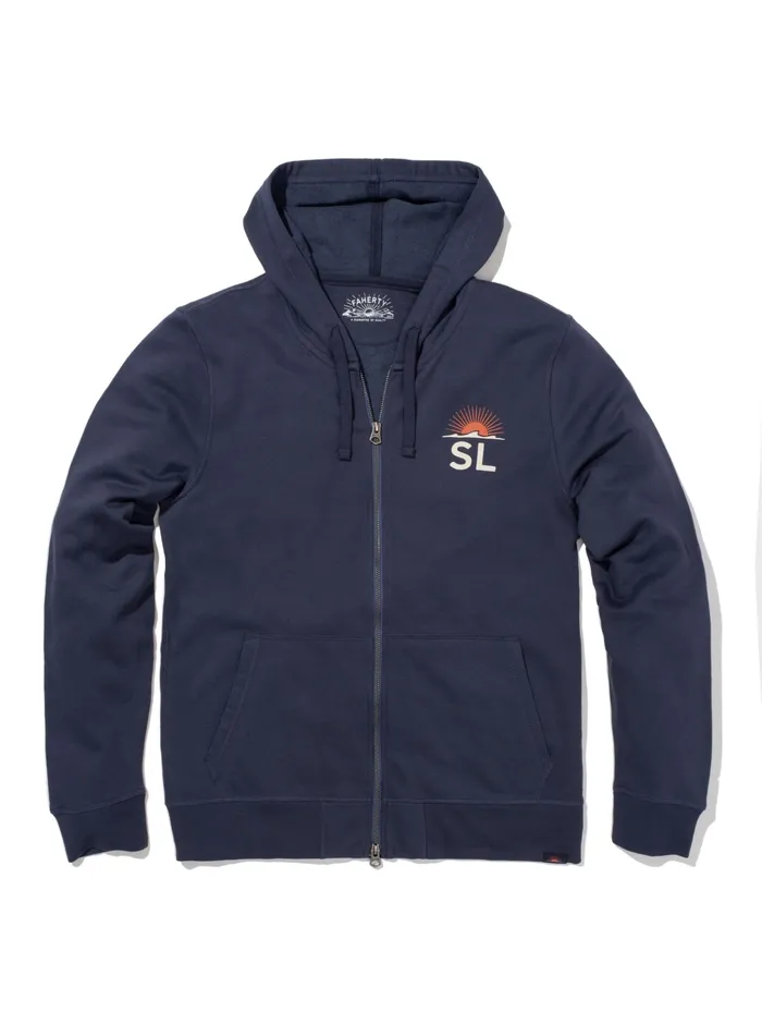 Men Hoodies and Sweatshirts Faherty Spring Lake Zip Hoodie Dune Navy
