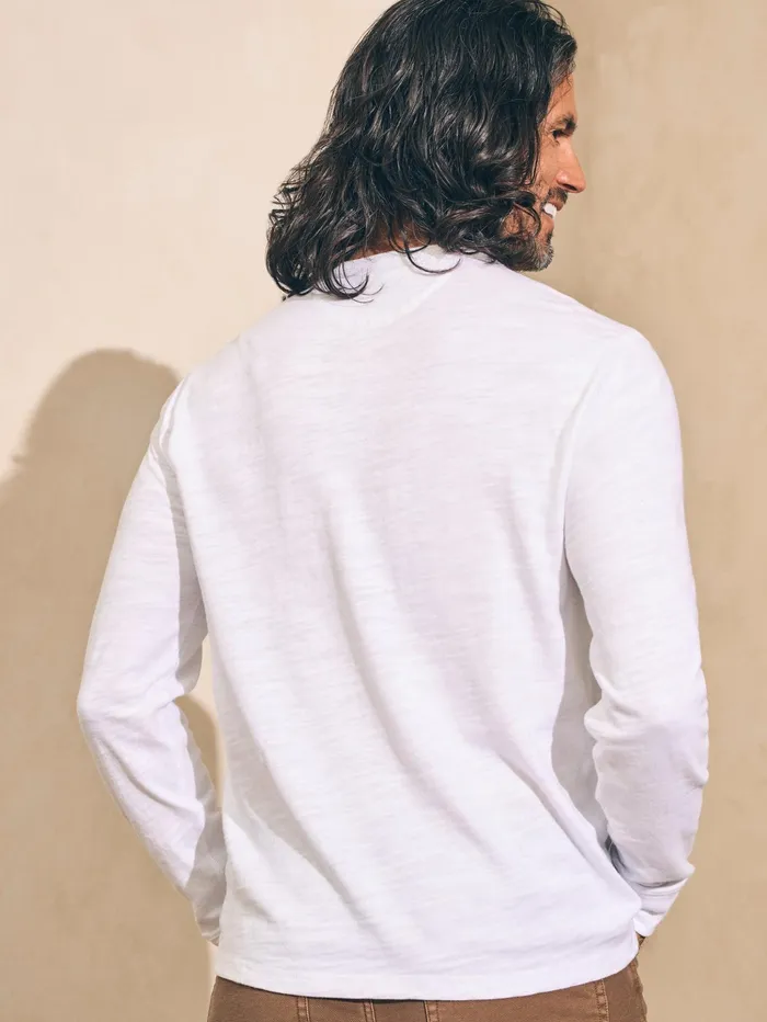 Men Hoodies and Sweatshirts Faherty Sunwashed Slub Crew Tall White