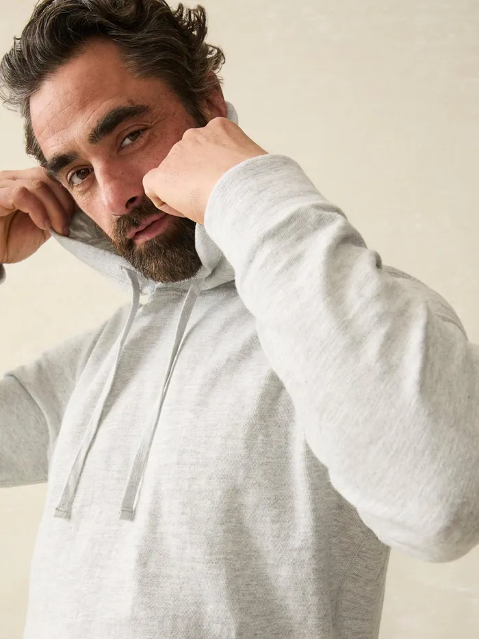 Men Hoodies and Sweatshirts Faherty Sunwashed Slub Hoodie Tall Light Grey Heather