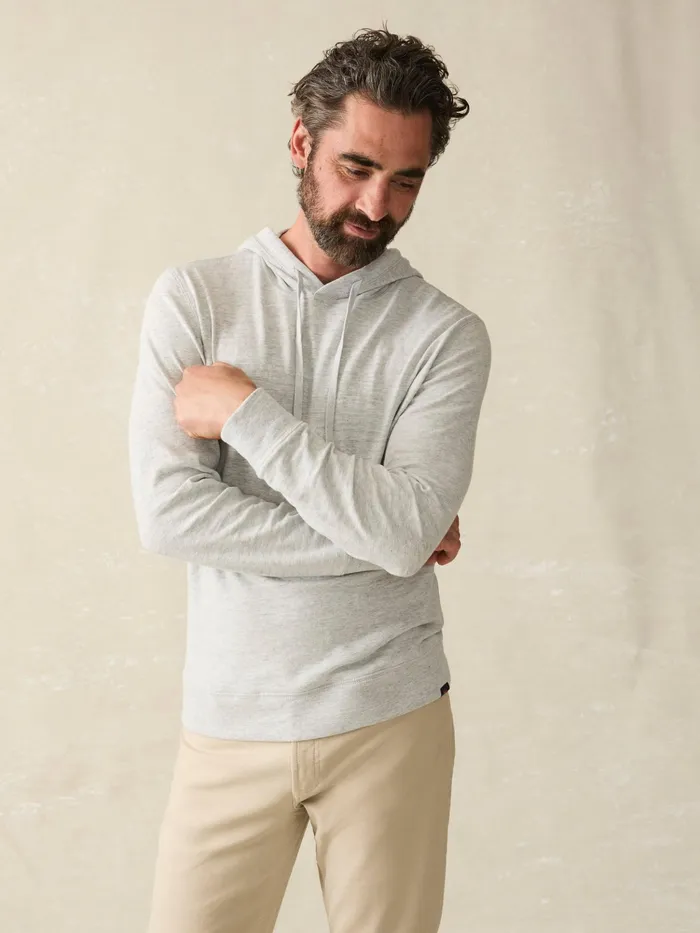 Men Hoodies and Sweatshirts Faherty Sunwashed Slub Hoodie Tall Light Grey Heather