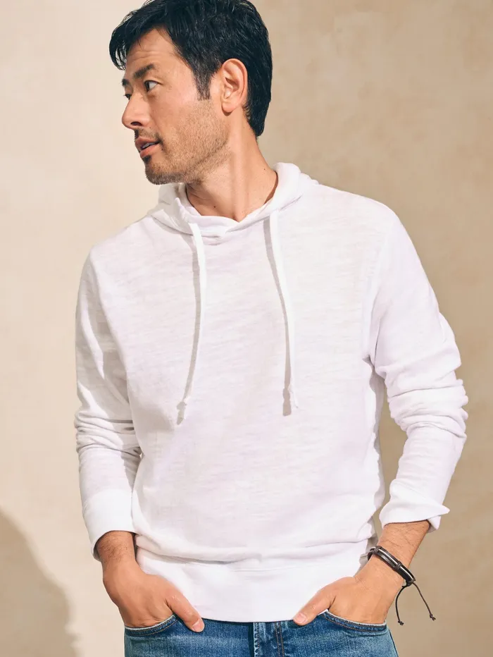 Men Hoodies and Sweatshirts Faherty Sunwashed Slub Hoodie White