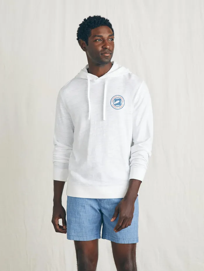 Men Hoodies and Sweatshirts Faherty Surfrider Sunwashed Slub Hoodie White