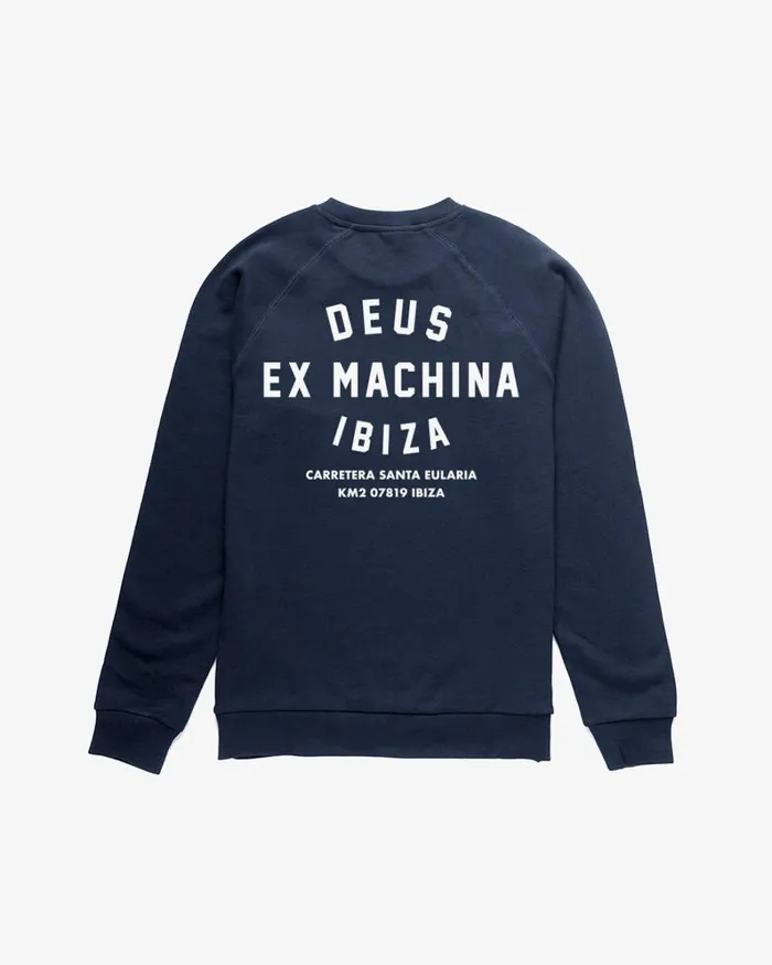 Men Ibiza Address Crew 8211 Navy Deus Ex Machina HoodiesFleece