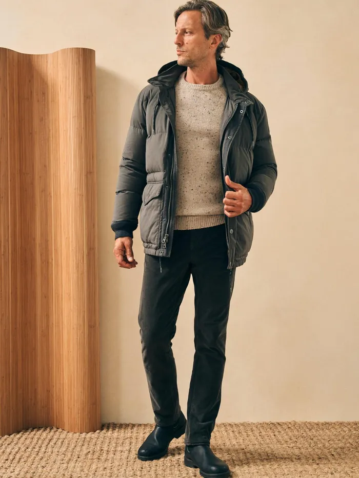 Men Jackets and Vests Faherty Expedition Down Parka Faded Black