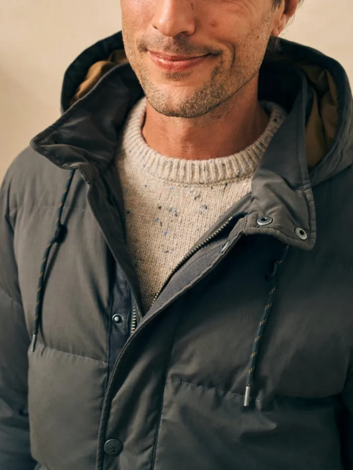 Men Jackets and Vests Faherty Expedition Down Parka Faded Black