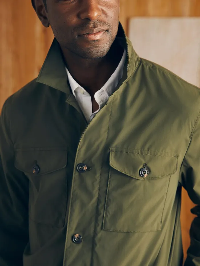 Men Jackets and Vests Faherty Reserve Four Pocket Field Jacket Cascade Olive
