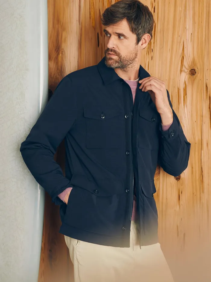 Men Jackets and Vests Faherty Reserve Four Pocket Field Jacket Northern Navy