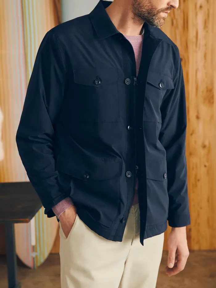 Men Jackets and Vests Faherty Reserve Four Pocket Field Jacket Northern Navy