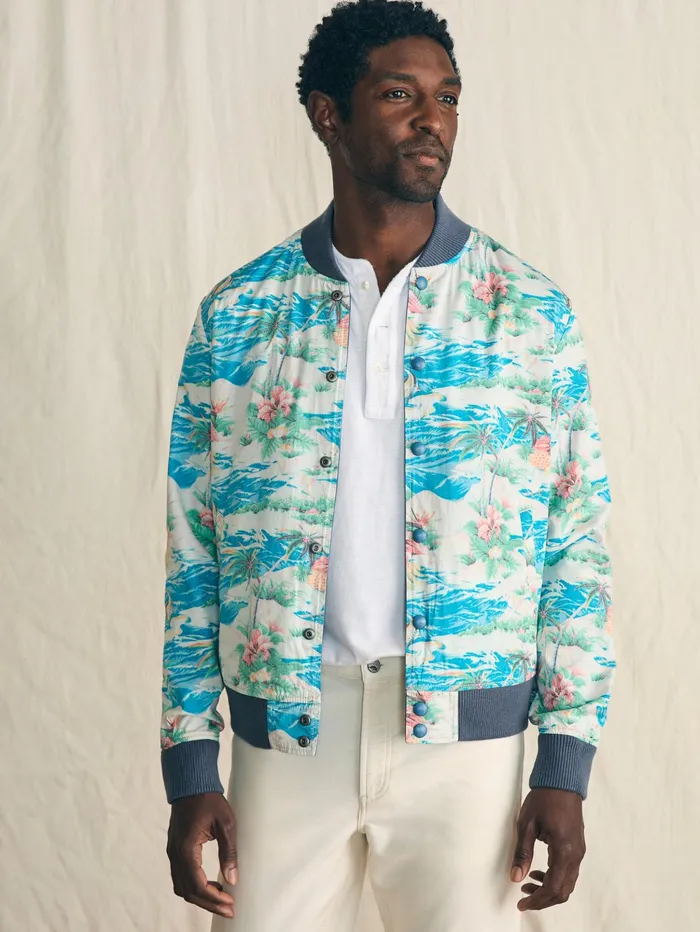 Men Jackets and Vests Faherty Reversible Surf Shop Jacket Nantucket