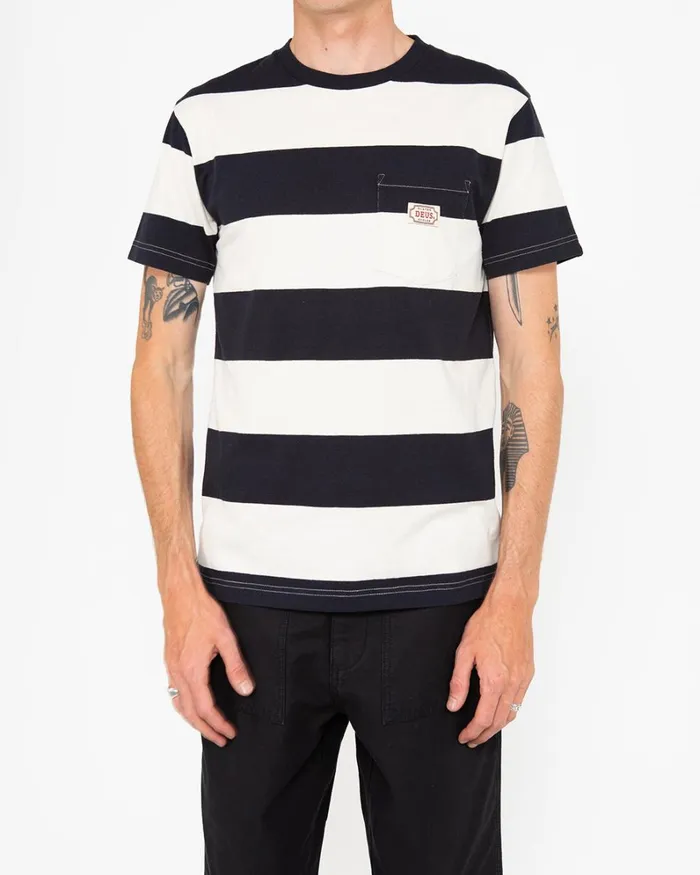 Men Jahral Stripe Tee 8211 Black Deus Ex Machina Tees