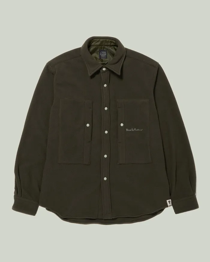 Men Klamath Fleece Shirt 8211 Olive Deus Ex Machina Shirts