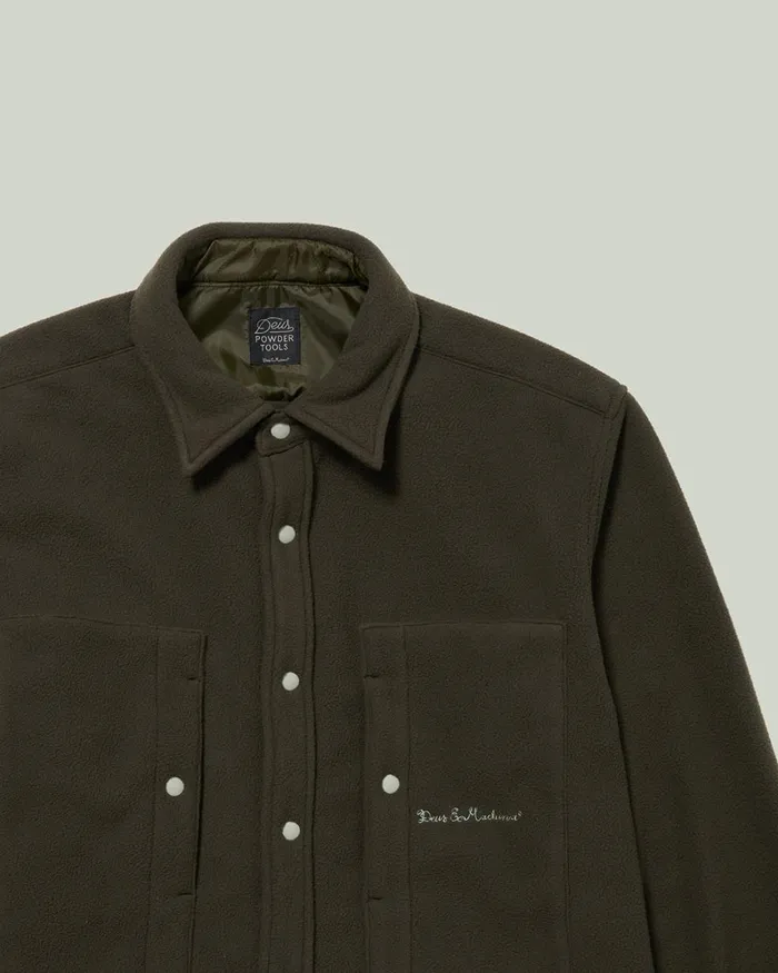 Men Klamath Fleece Shirt 8211 Olive Deus Ex Machina Shirts Men Klamath Fleece Shirt 8211 Olive Deus Ex Machina Shirts