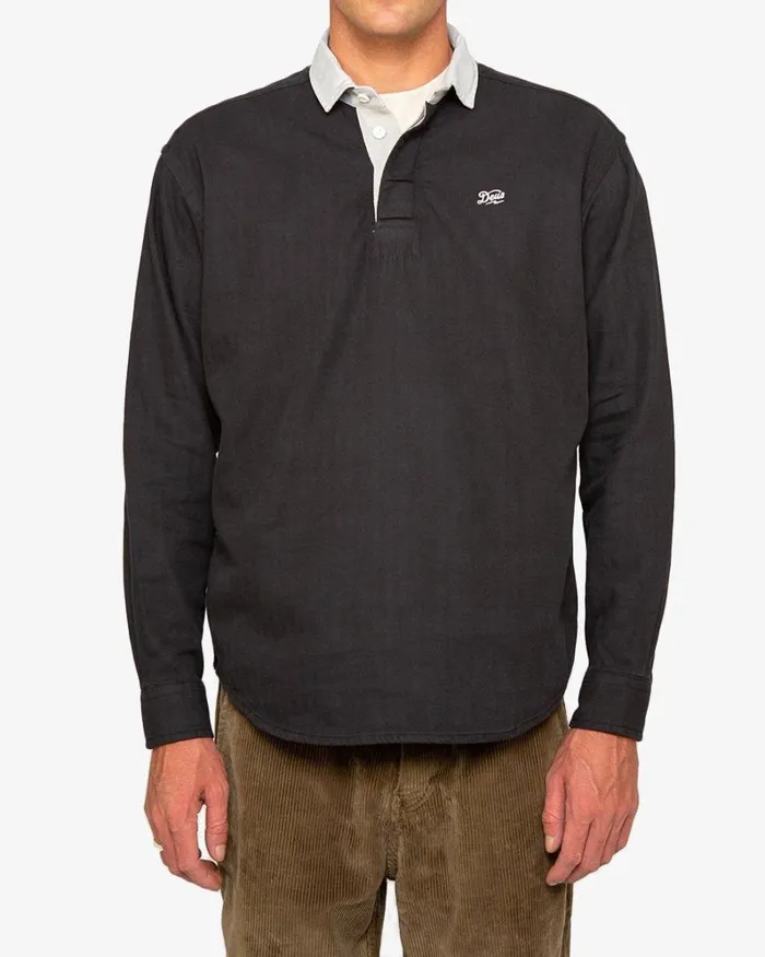 Men Leon Rugby Shirt 8211 Phantom Black Deus Ex Machina Shirts