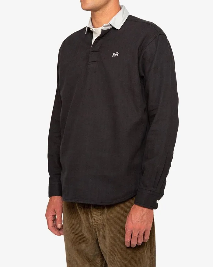 Men Leon Rugby Shirt 8211 Phantom Black Deus Ex Machina Shirts Men Leon Rugby Shirt 8211 Phantom Black Deus Ex Machina Shirts