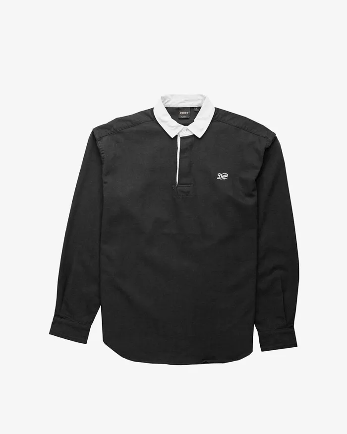 Men Leon Rugby Shirt 8211 Phantom Black Deus Ex Machina Shirts Men Leon Rugby Shirt 8211 Phantom Black Deus Ex Machina Shirts