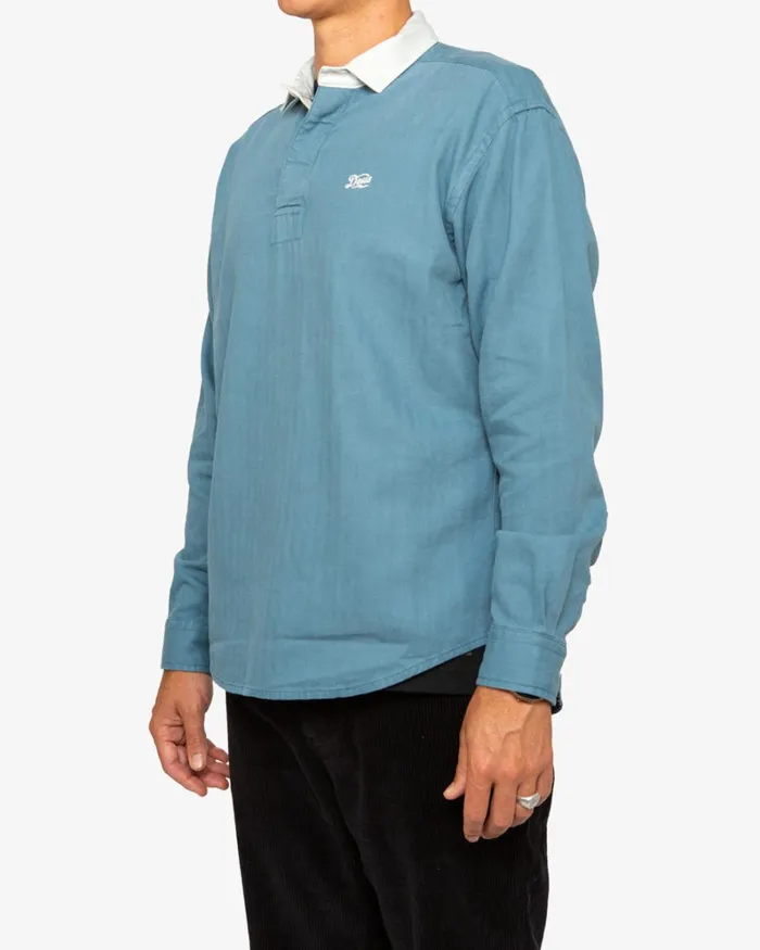 Men Leon Rugby Shirt 8211 True Blue Deus Ex Machina Shirts Men Leon Rugby Shirt 8211 True Blue Deus Ex Machina Shirts